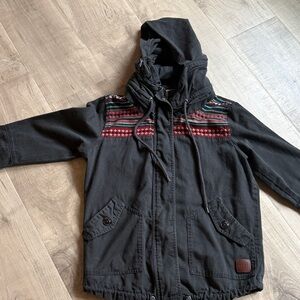 Roxy Black Raincoat with Colorful Accents